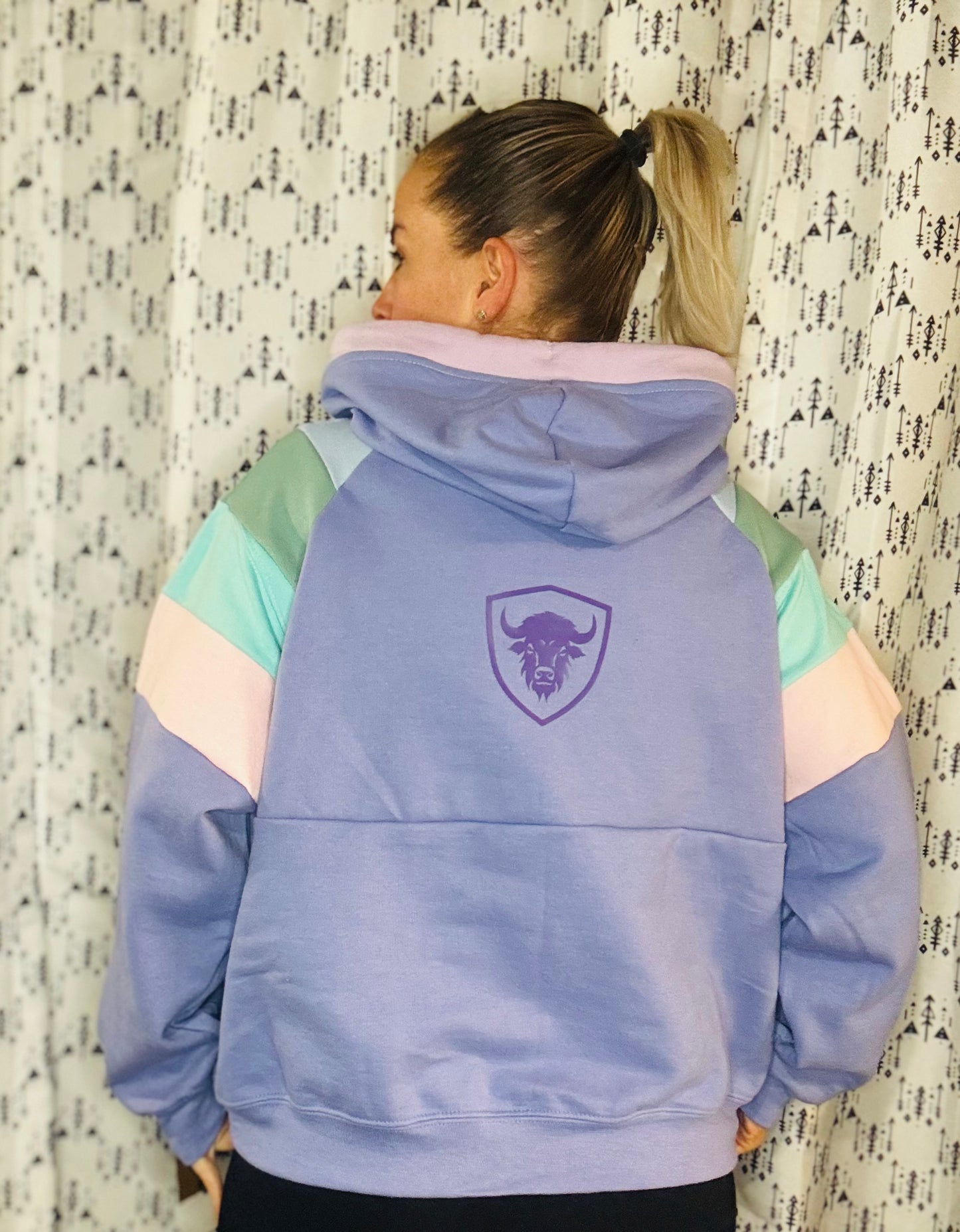 Purple Buffalo Pastel II Hoodie Size- Women's XL/2X