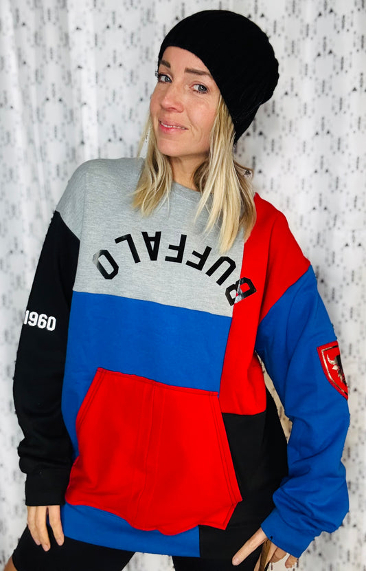 Color-Block 3 Buffalo Crewneck Size- Unisex L/XL