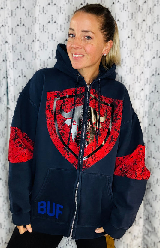 Buffalo Cook #4 Zip-Up Hoodie Size-Unisex L/XL