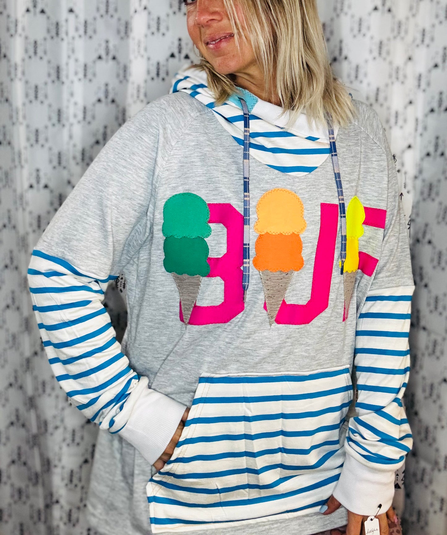 Grey Ice Cream BUF Hoodie Women's Size-XL/2X