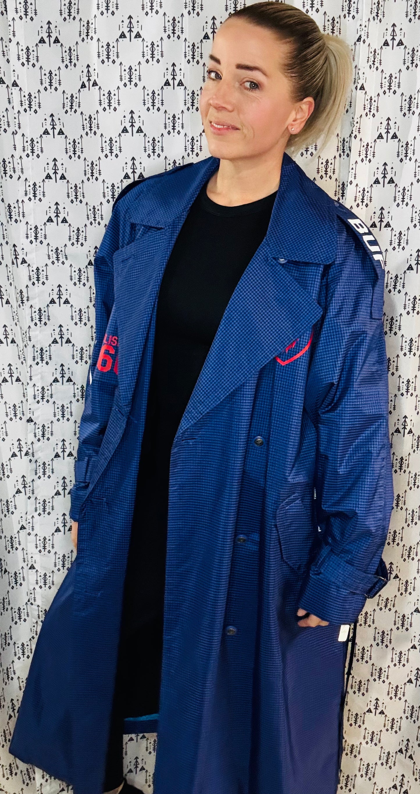 Blue Buffalo Football JA17 Trench Coat Size Women's- L/XL