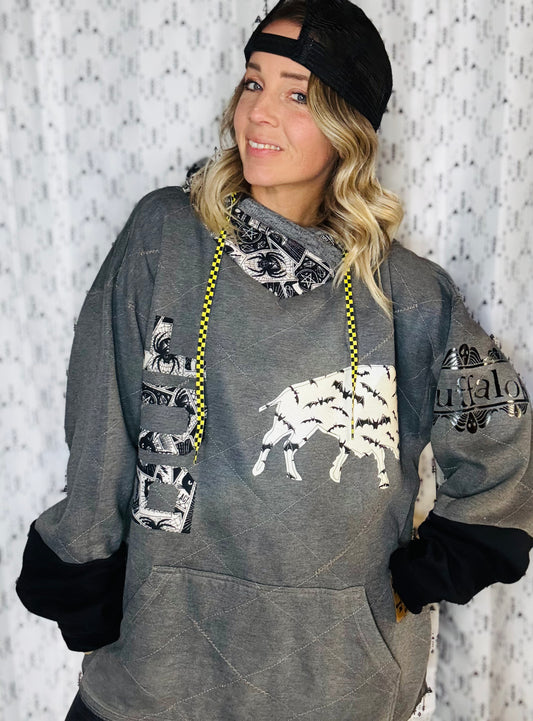 Halloween Allover Buffalo Hoodie Size- Unisex XL/2X