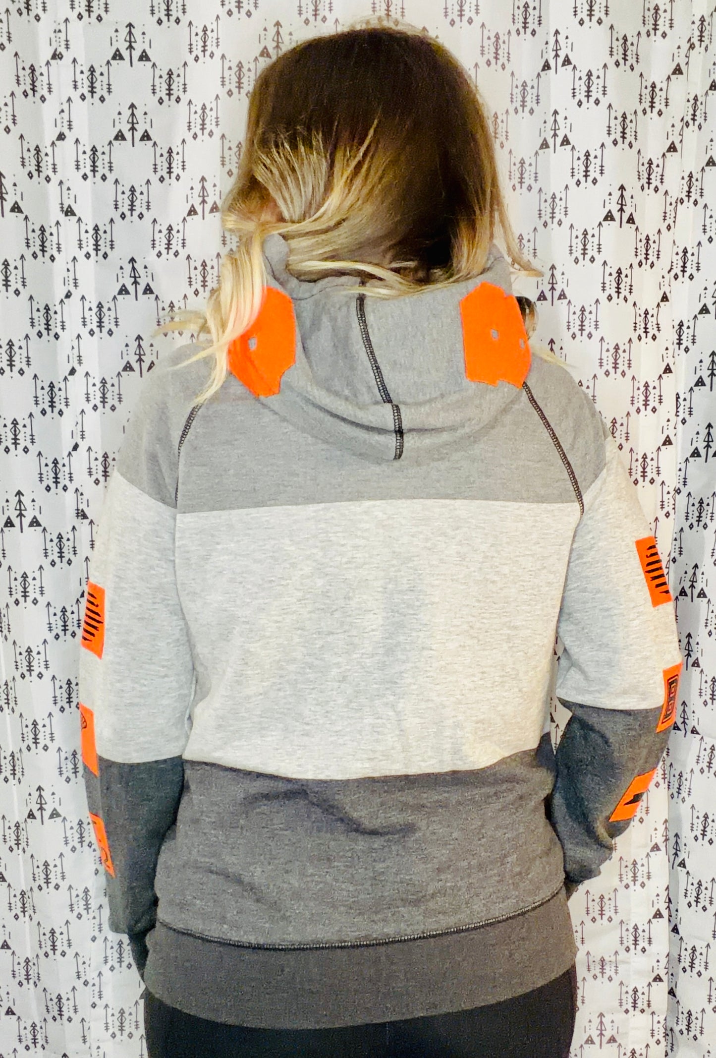 Grey Ombre' Buffalo Lacrosse Zip-Up Hoodie Size- Unisex S/M