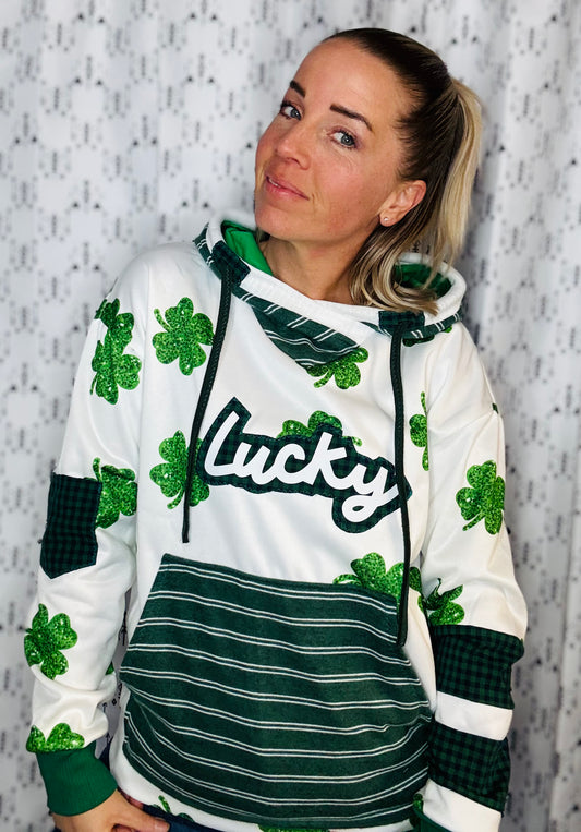 Shamrock All-Over Lucky Hoodie Size- Women's L/XL