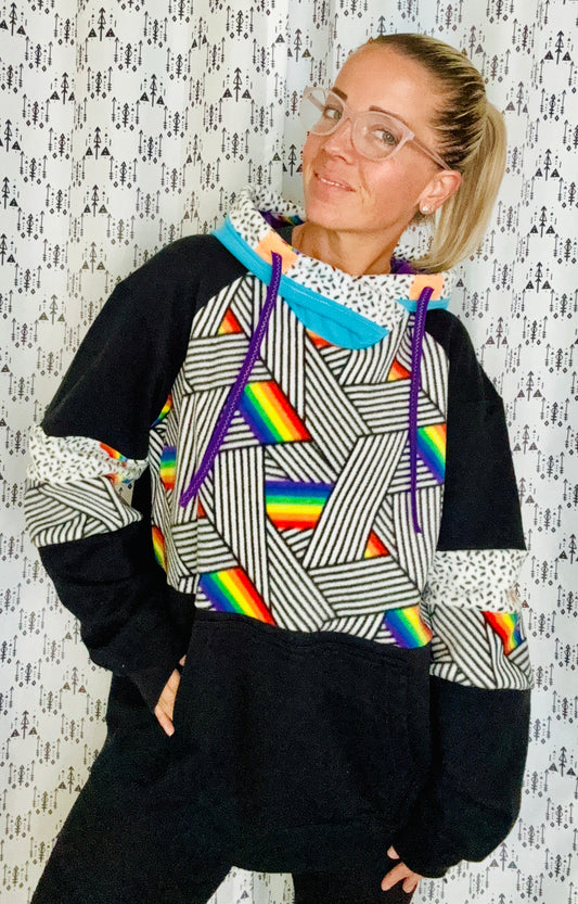 Geometric Rainbow Love II Custom Hoodie Size- Unisex XL/2X