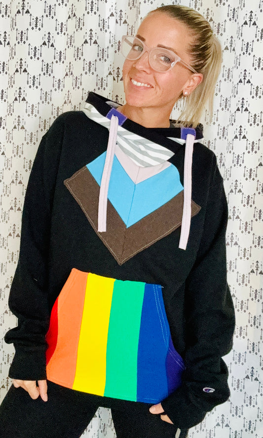 Pride Flag Custom Hoodie Size- Unisex M/L