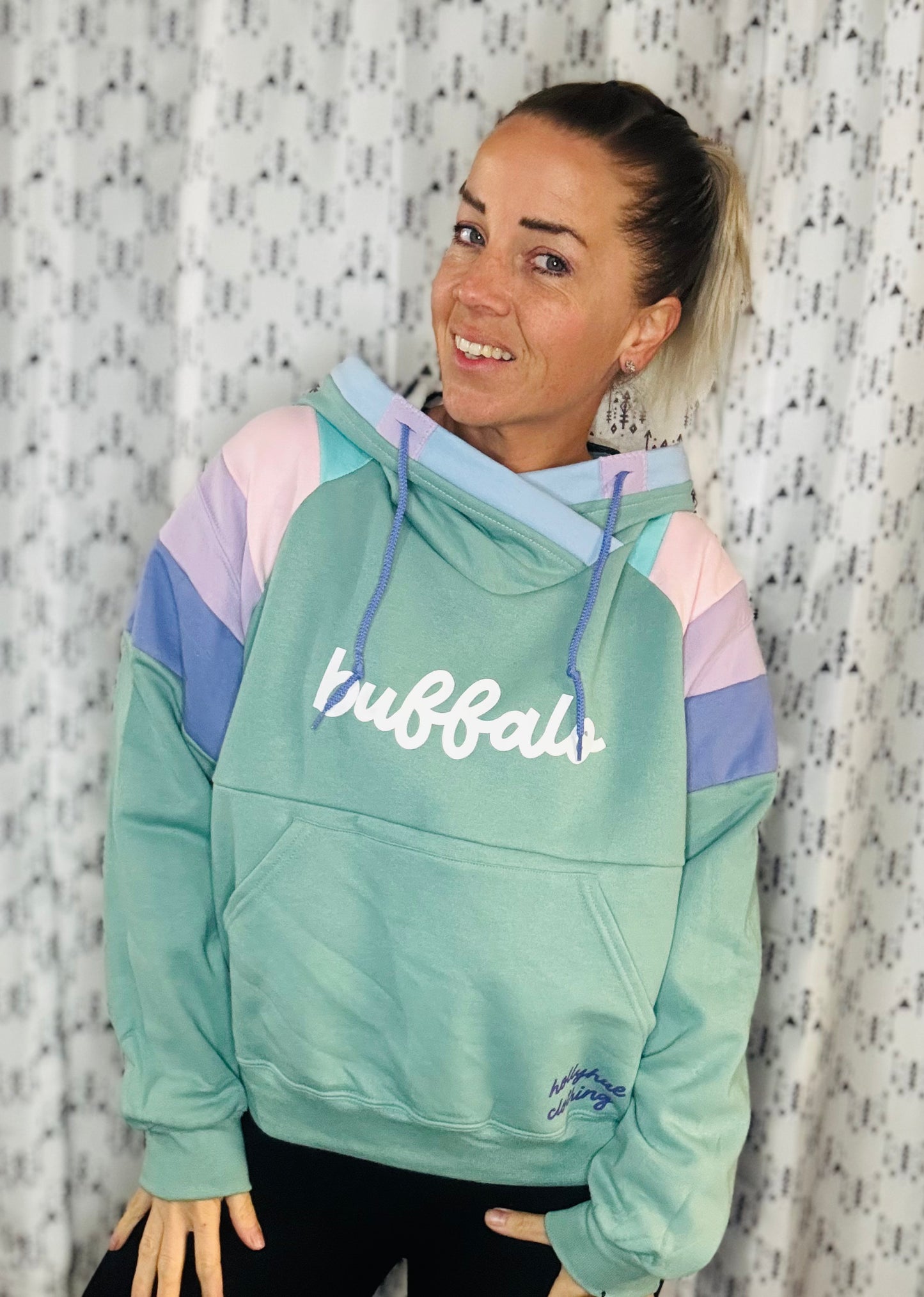 Sage Buffalo Pastel II Hoodie Size- Women's M/L