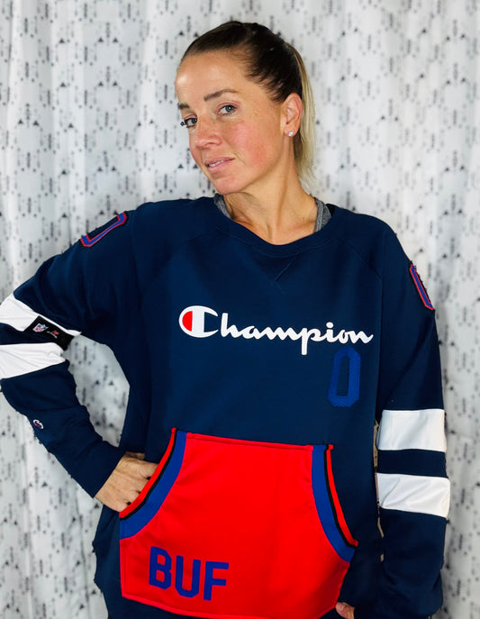 Blue Coleman Champion #0 Crewneck Women's Size- XL/2X