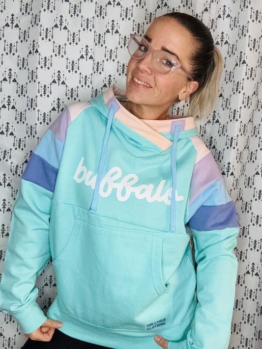 Mint Green Buffalo Pastel Hoodie Size- Women's L/XL
