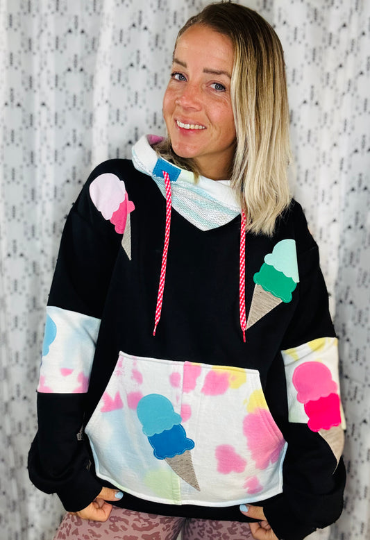 Ice Cream Allover Hoodie Women's Size-L/XL