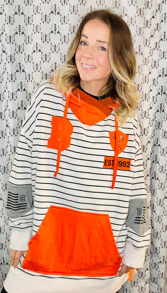Striped Buffalo Lacrosse Hoodie Size- Women's 3X
