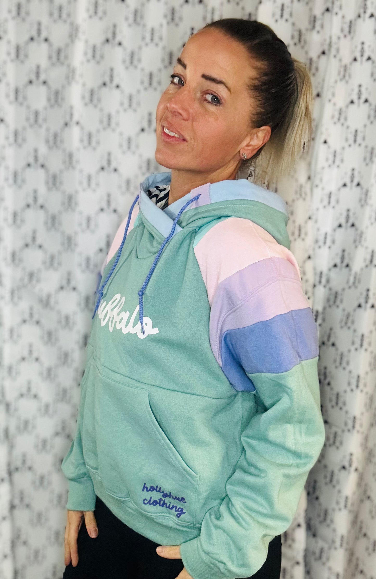 Sage Buffalo Pastel II Hoodie Size- Women's M/L