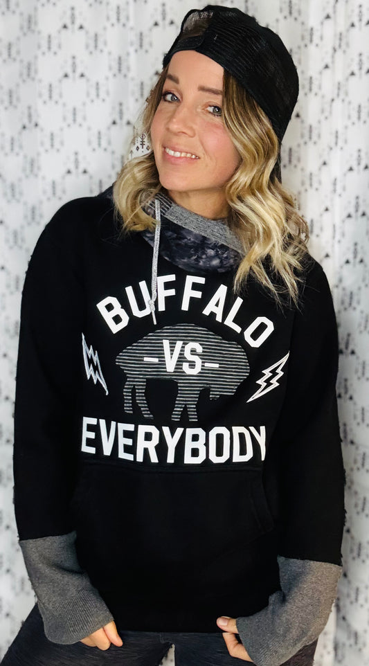 Rocktober Buffalo Vs Everyone Hoodie Size- Unisex S/M
