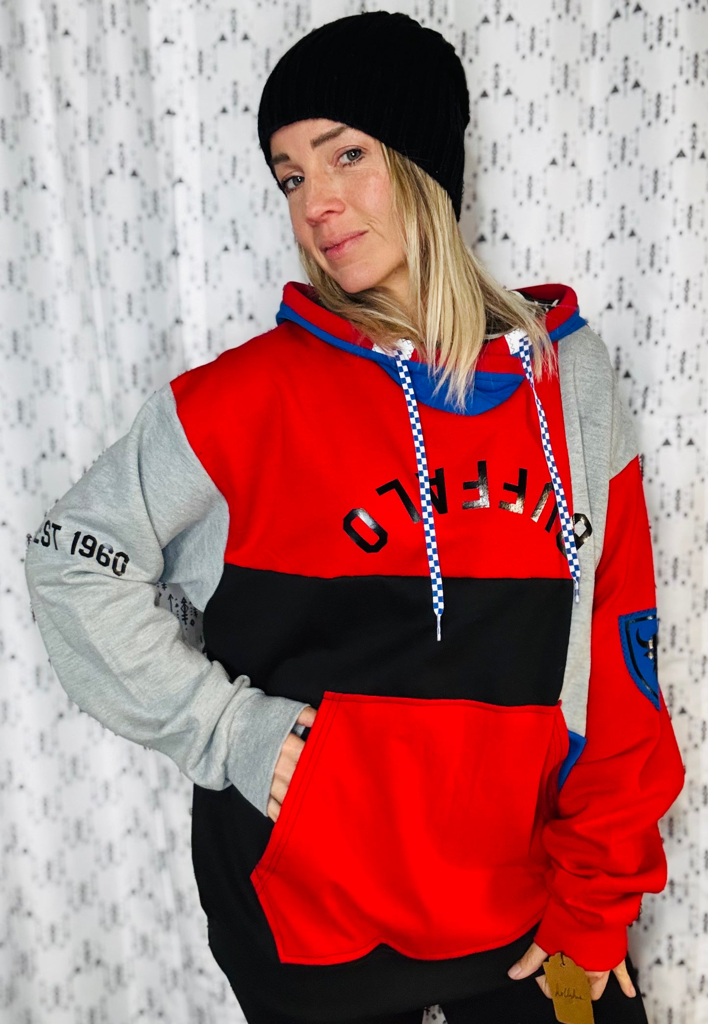 Color-Block 4 Buffalo Hoodie Size- Unisex L/XL