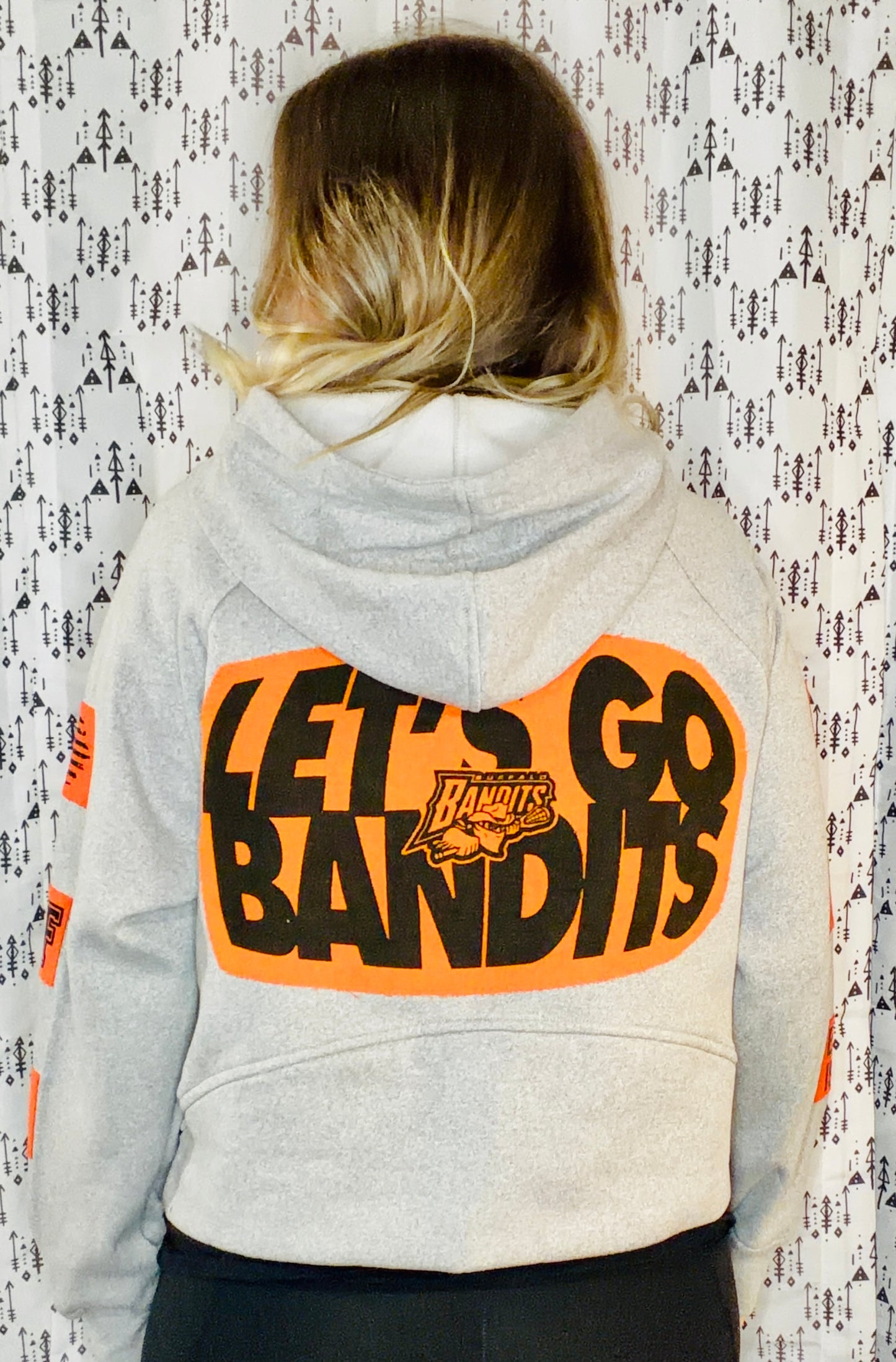 Grey Buffalo Lacrosse Crop Zip-Up Hoodie Size- Women's L/XL