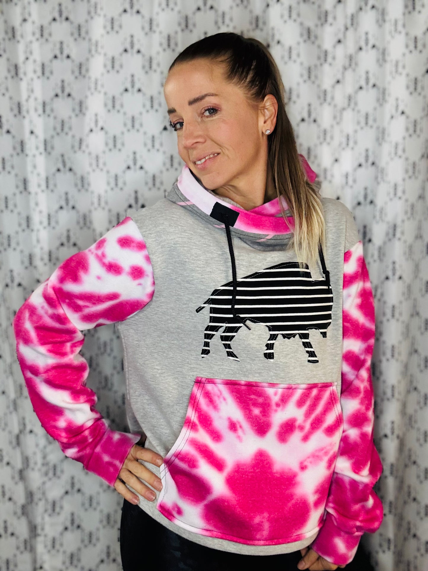 Pinktober Buffalo Tie-Dye Hoodie Size- Women's L/XL