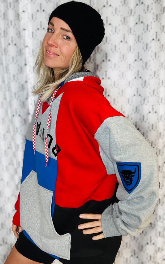Color-Block 2 Buffalo Hoodie Size- Unisex L/XL