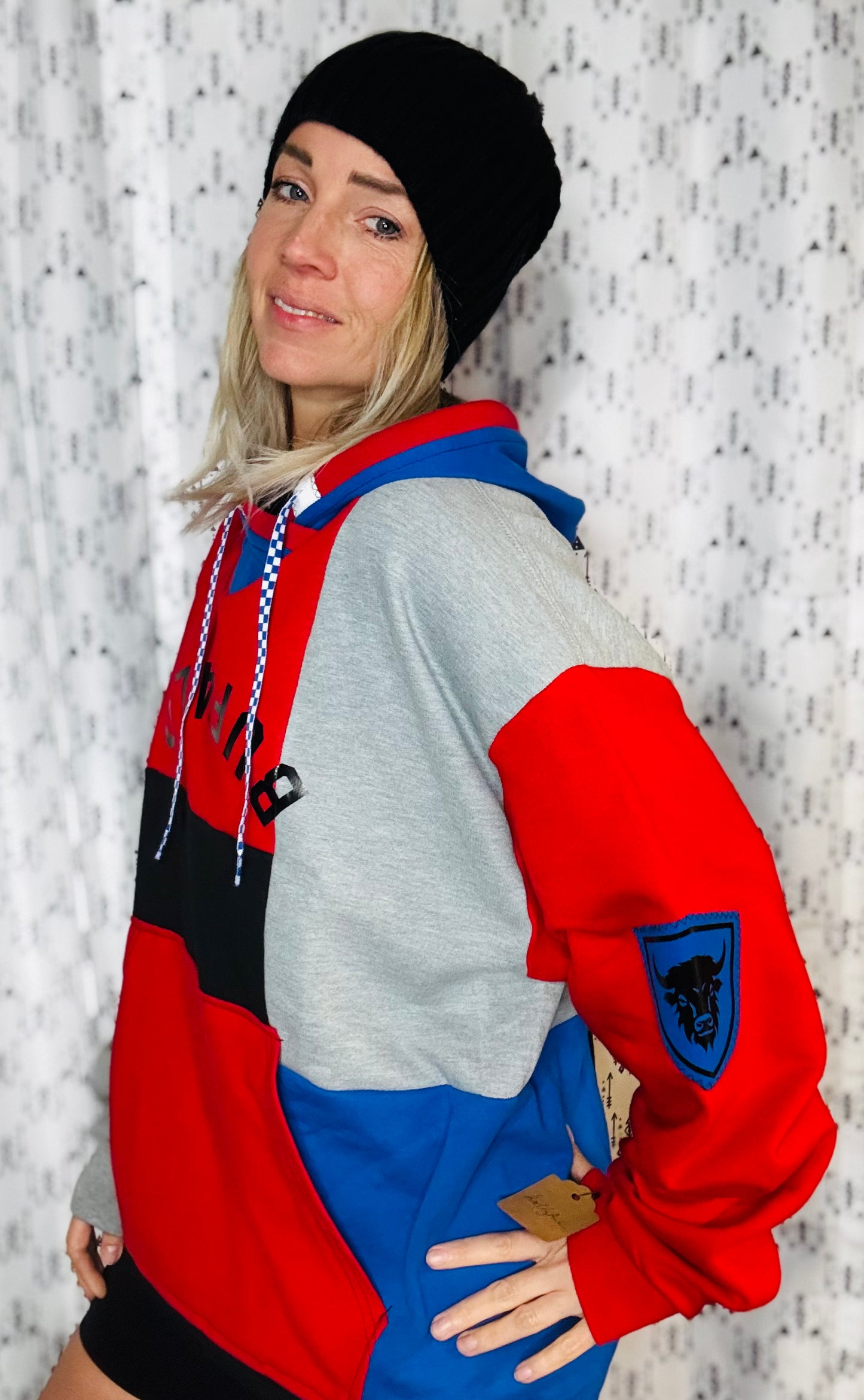 Color-Block 4 Buffalo Hoodie Size- Unisex L/XL