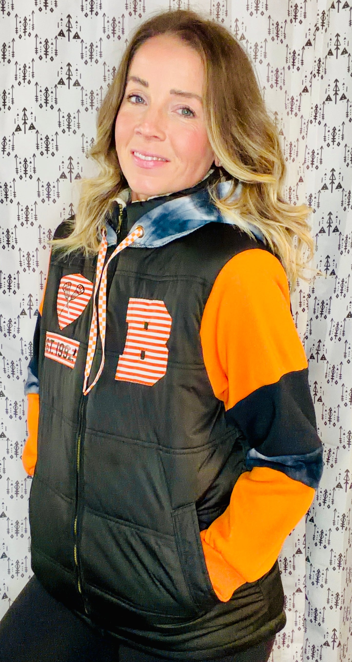 Black Buffalo Lacrosse Puffy Vest Jacket Size- Women's L/XL