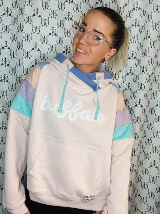 Pink Buffalo Pastel Hoodie Size- Women's XL/2X