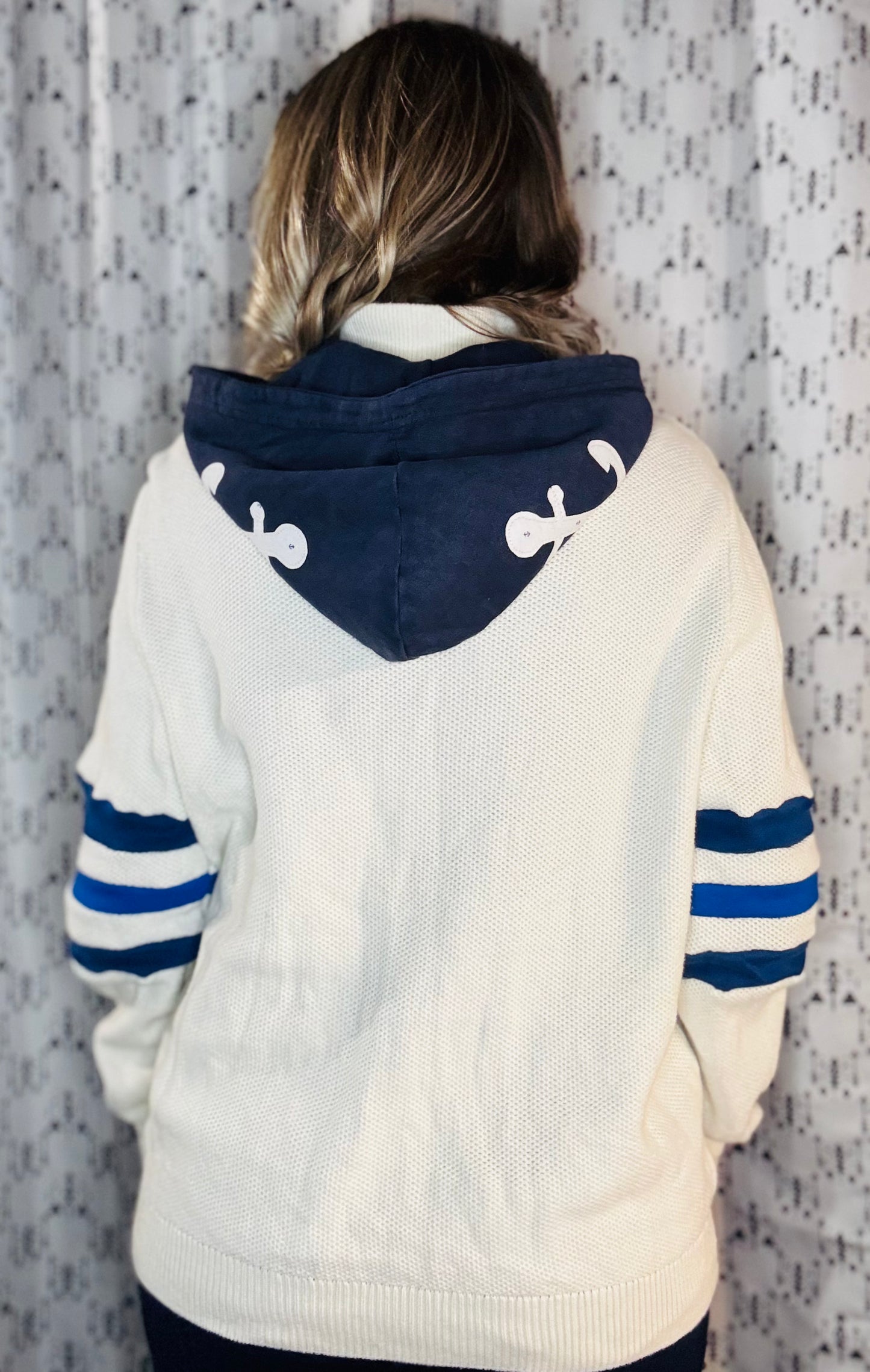 Khaki BUF Nautical Sweater Hoodie Unisex-M/L