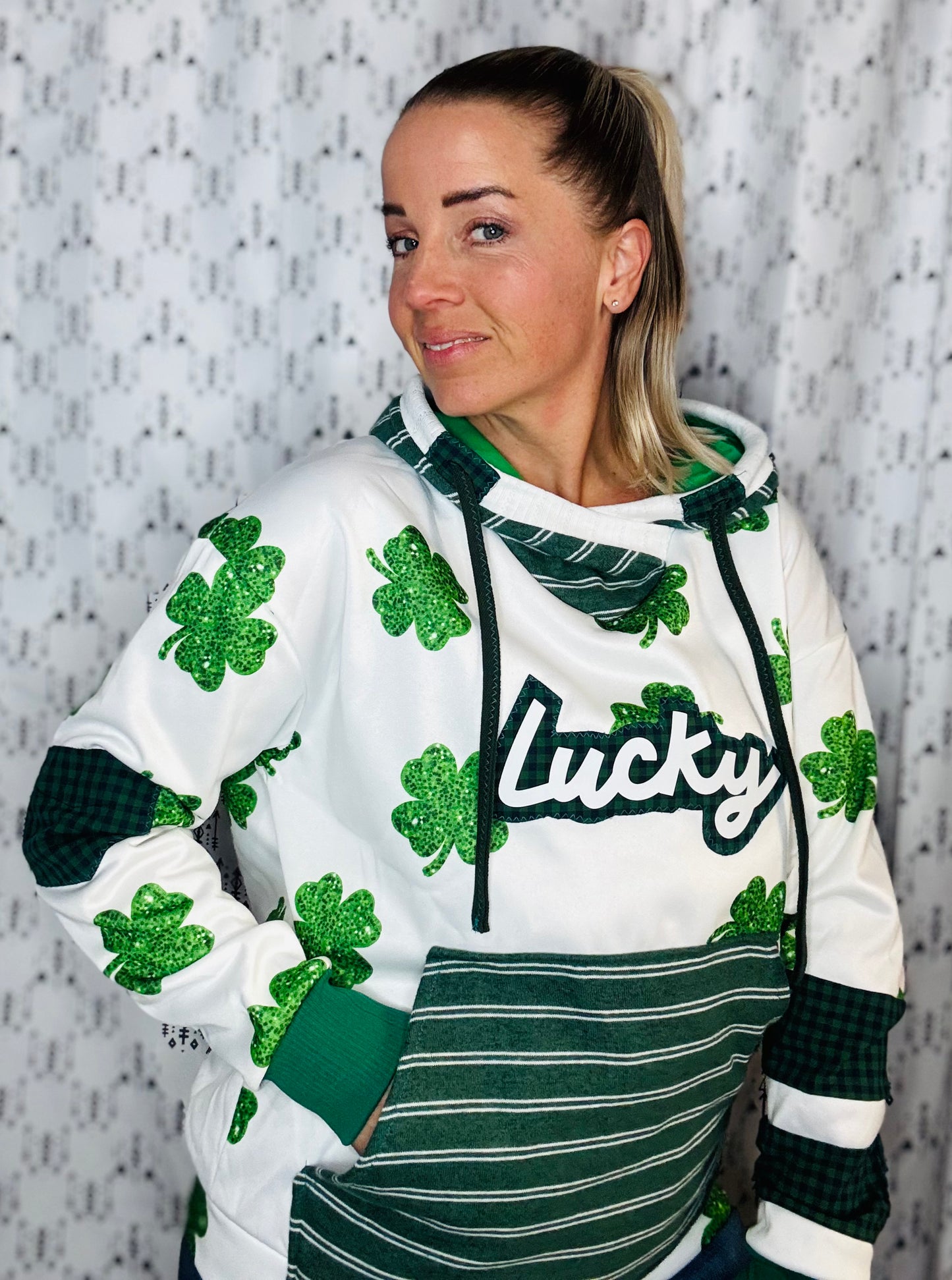 Shamrock All-Over Lucky Hoodie Size- Women's L/XL