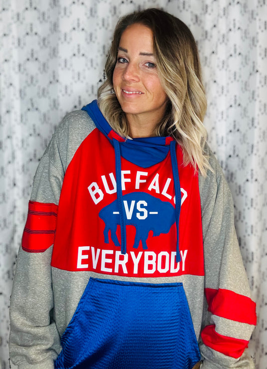 Color-Block Buffalo Vs Everybody Hoodie Size- Unisex XL/2X