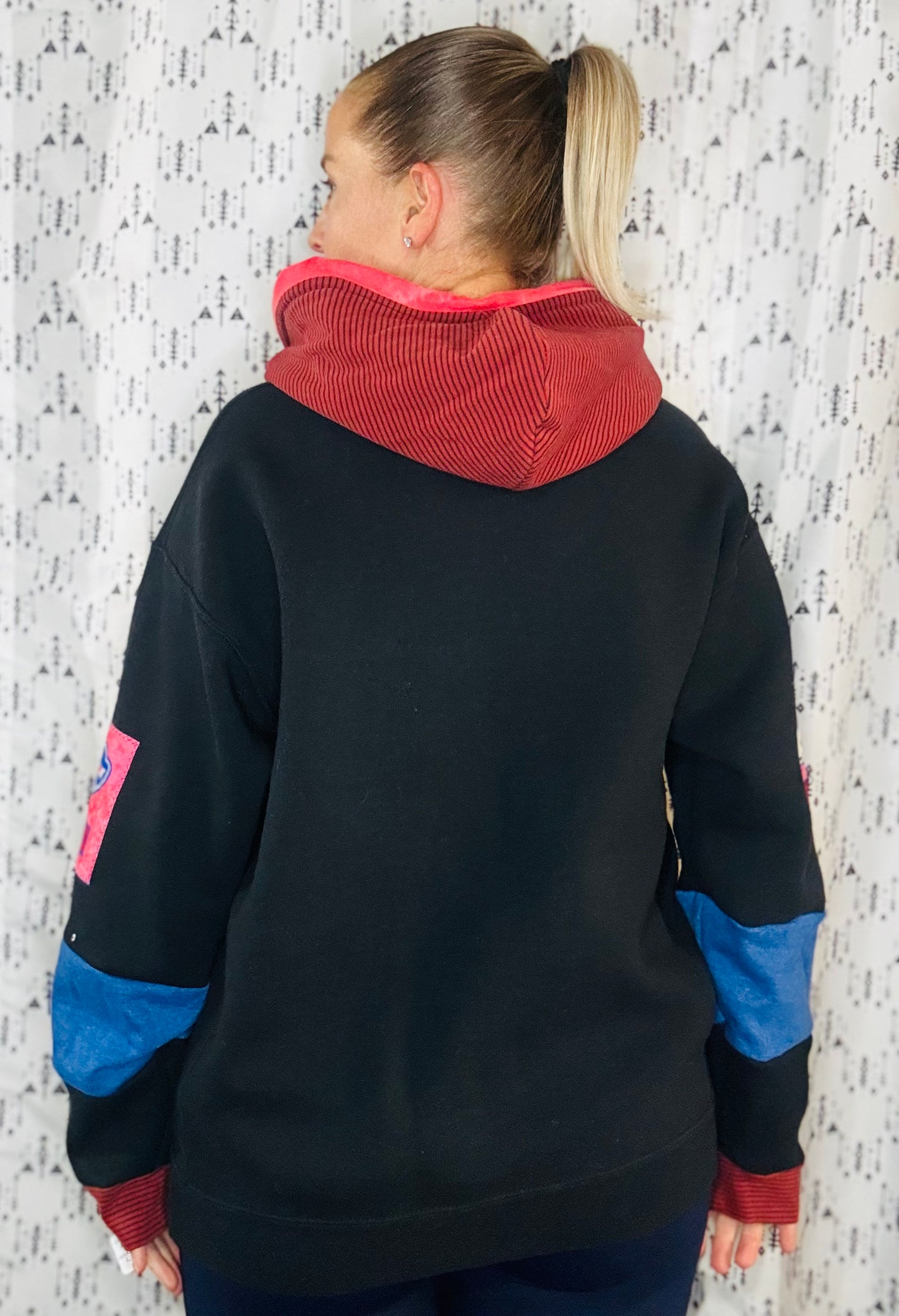 Black & Tie Dye Buffalo Football Hoodie Unisex-M/L