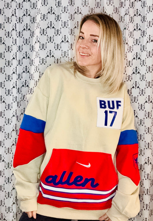 Khaki Color-Blocked Allen Crewneck Size- Unisex M/L