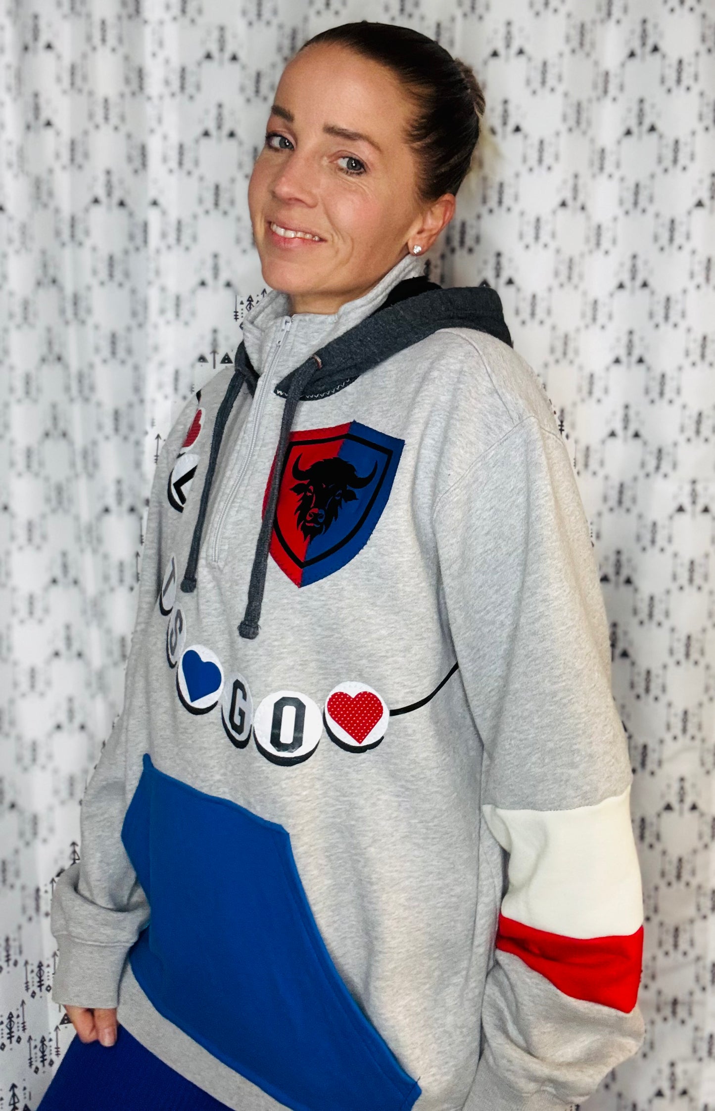 Let's Go Buffalo Friendship 1/4 Zip Hoodie Size- Women's 3X