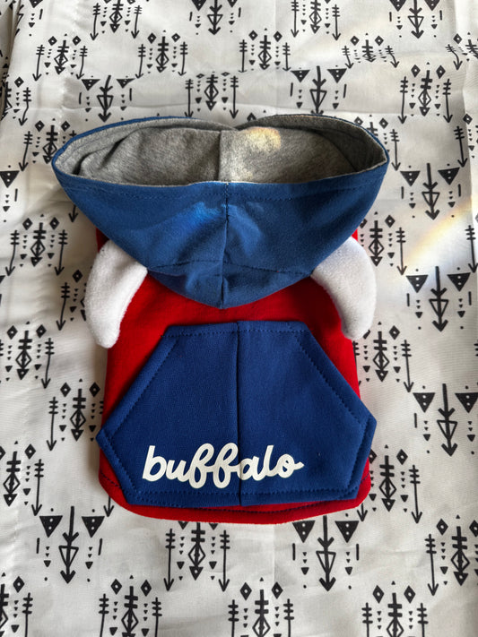 Red Buffalo Head Dog Hoodie Size-XS