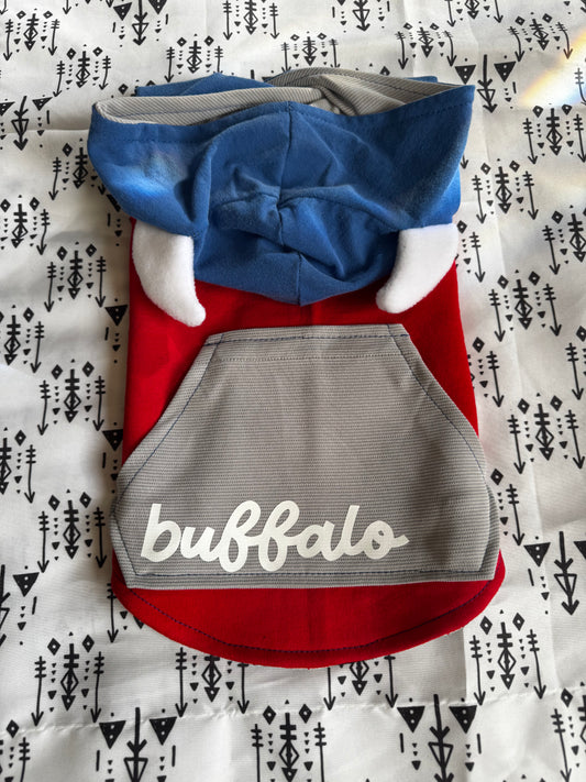 Red Buffalo Head Dog Hoodie Size-S