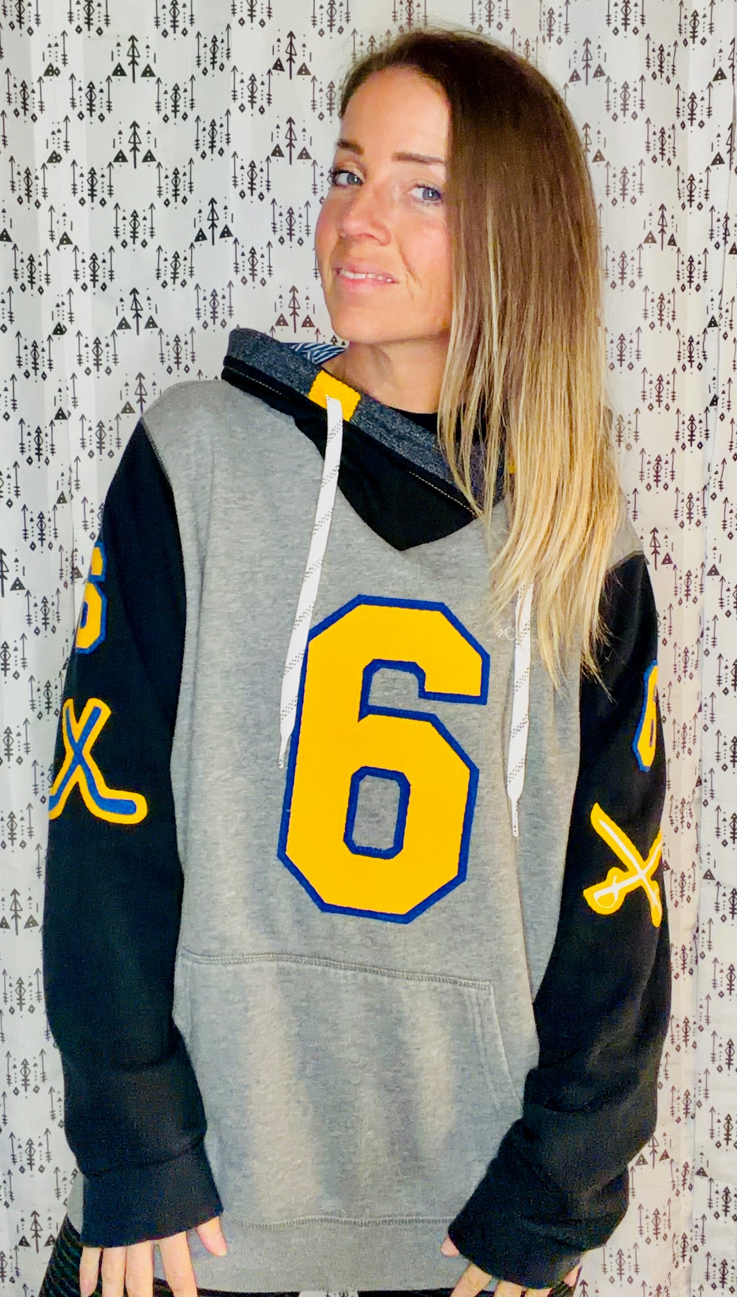 Buffalo Hockey #6 Benson Hoodie Size Unisex-L/XL