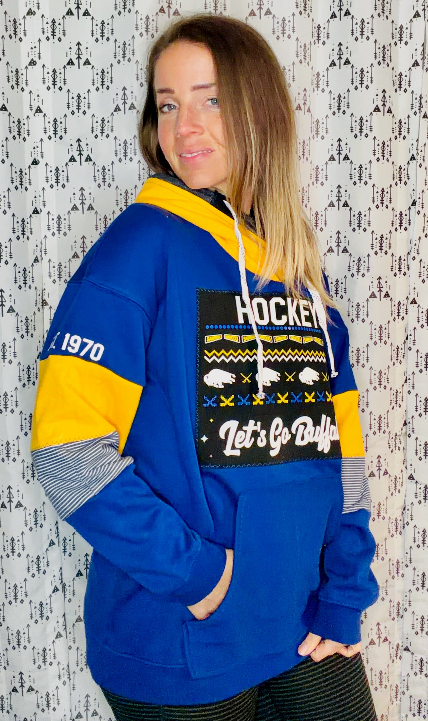 Lets Go Buffalo Hockey Hoodie Size Unisex-L/XL