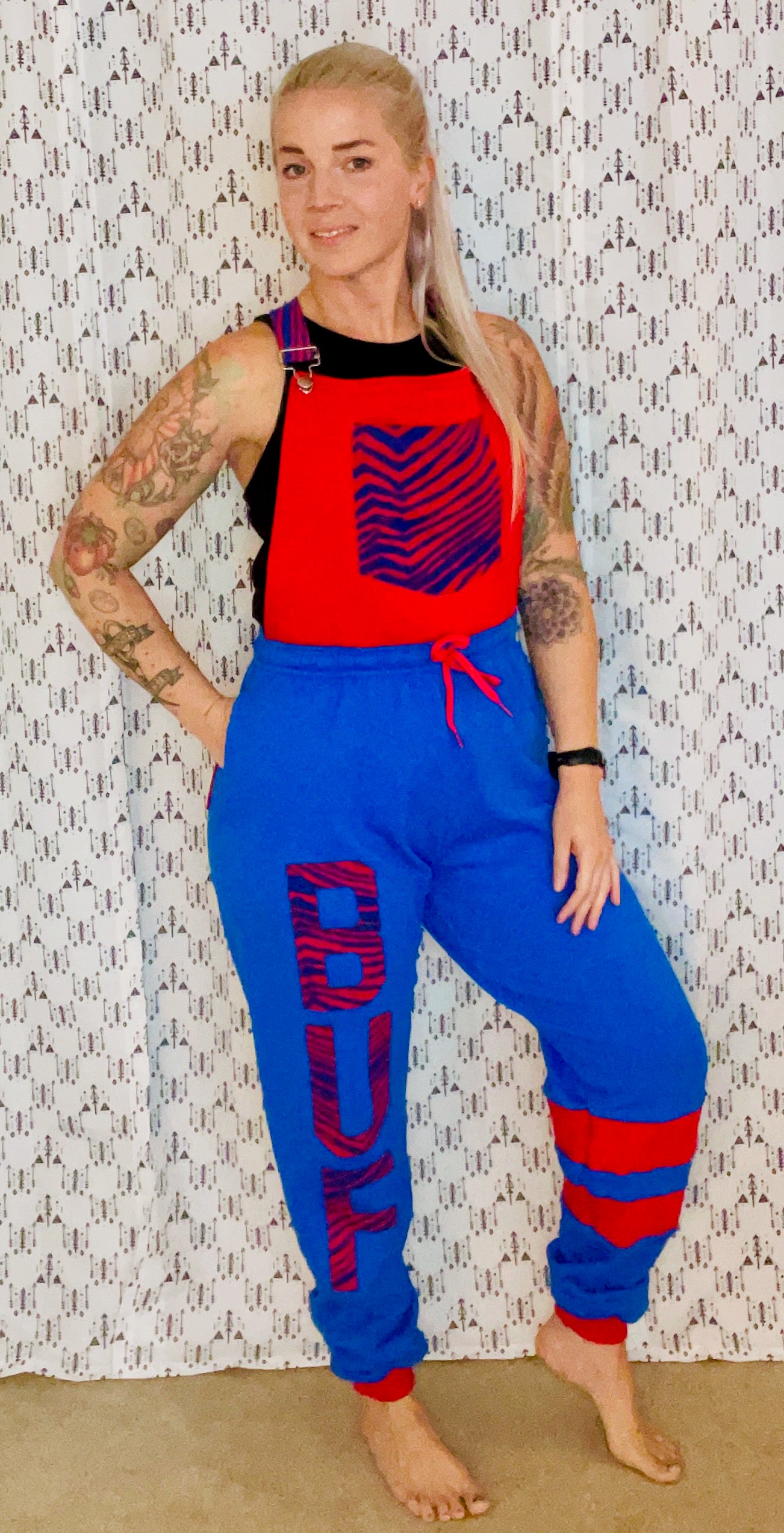 Blue BUF Over-all Joggers Size- Unisex M/L