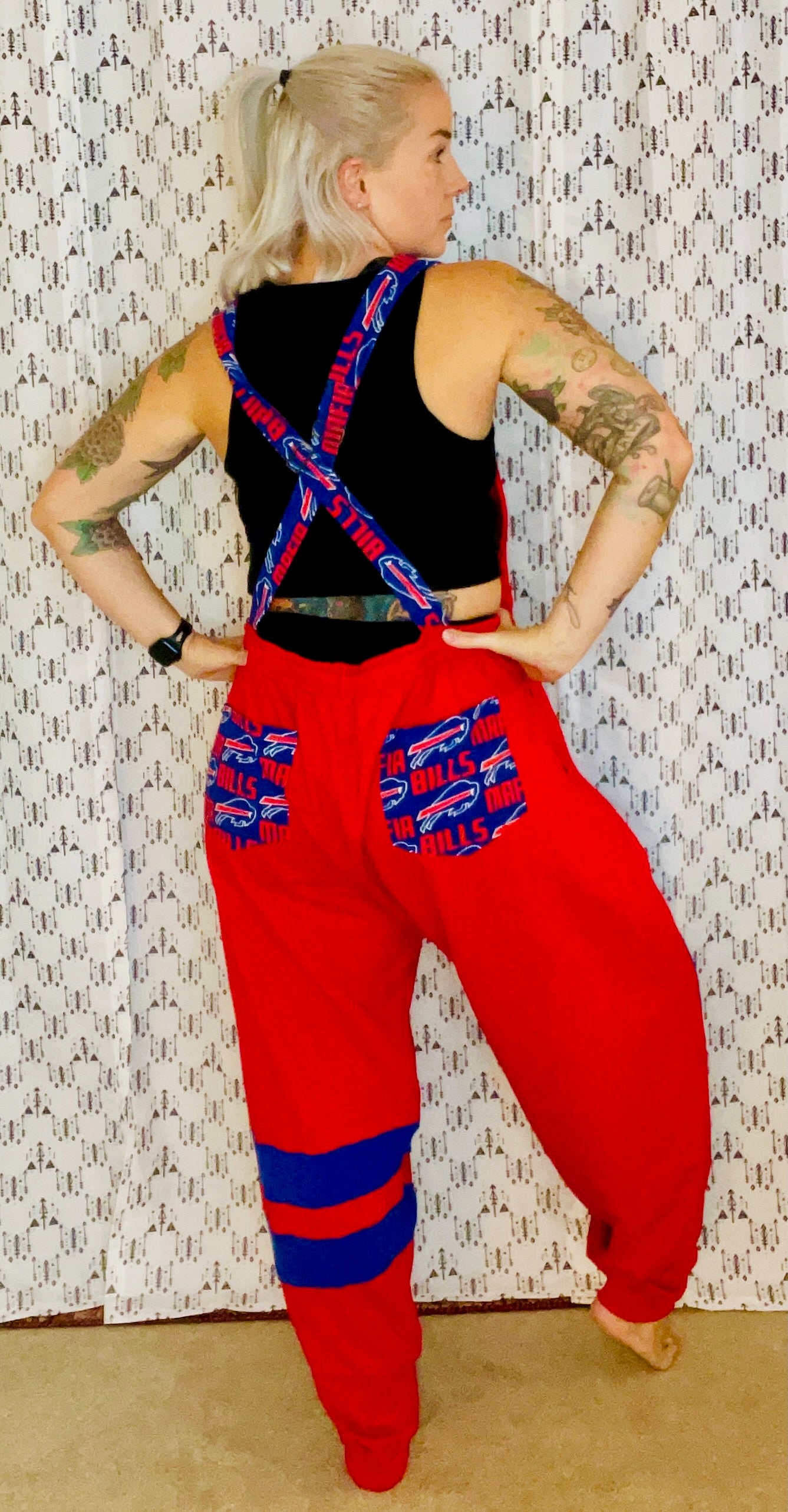 Red BUF Over-all Joggers Size- Unisex XL/2X