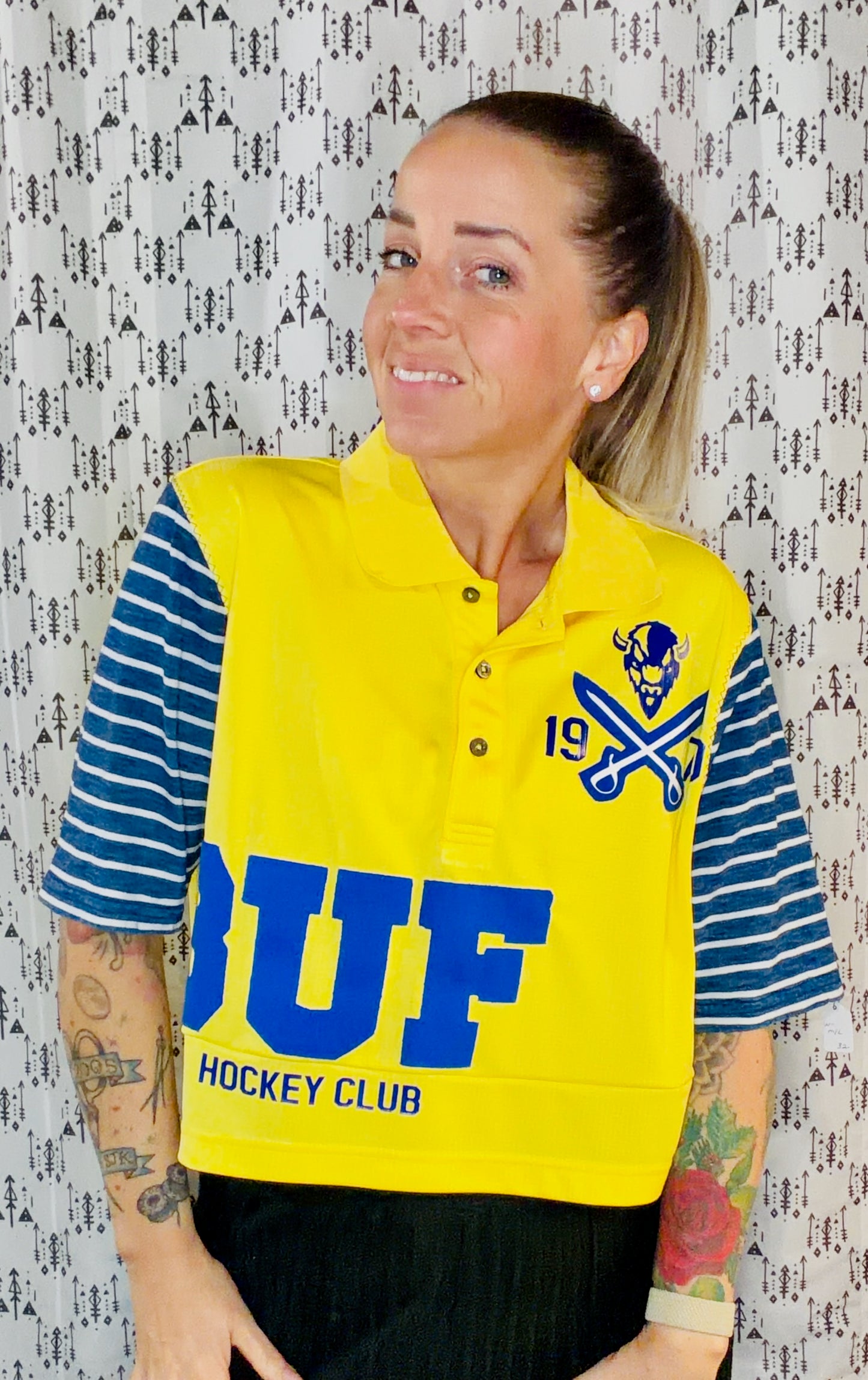 Yellow  BUF Hockey Polo Crop Women's Size- M/L