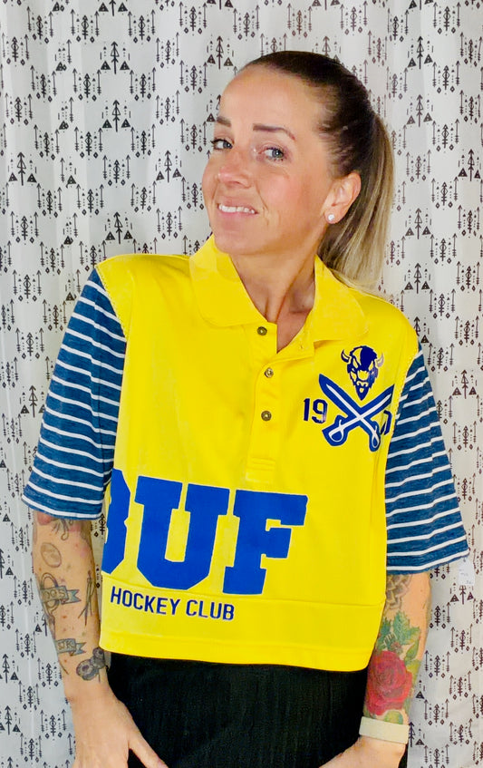 Yellow  BUF Hockey Polo Crop Women's Size- M/L