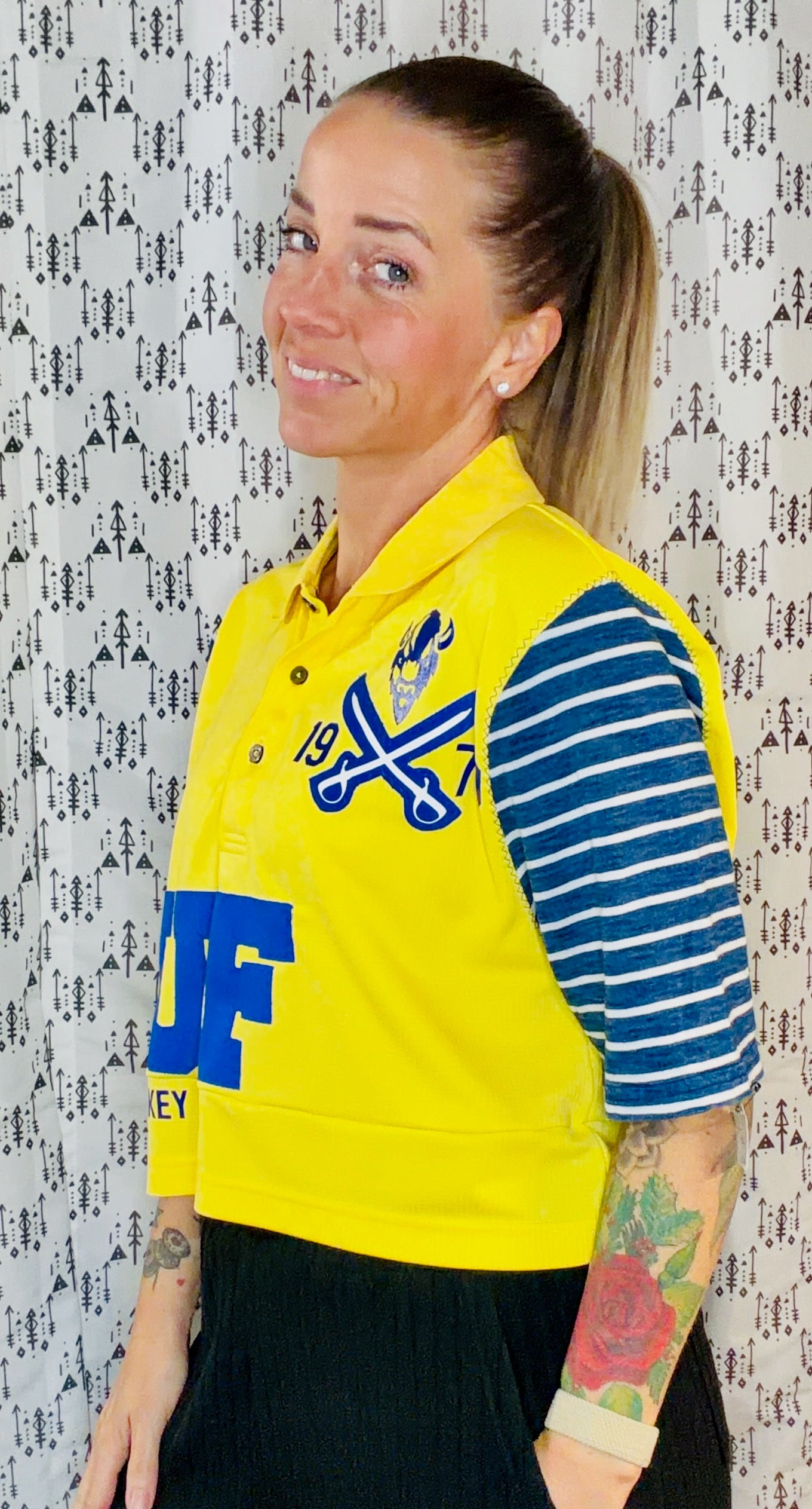 Yellow  BUF Hockey Polo Crop Women's Size- M/L