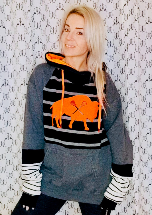 Dark Grey Buffalo Lacrosse Hoodie Size- Unisex L/XL