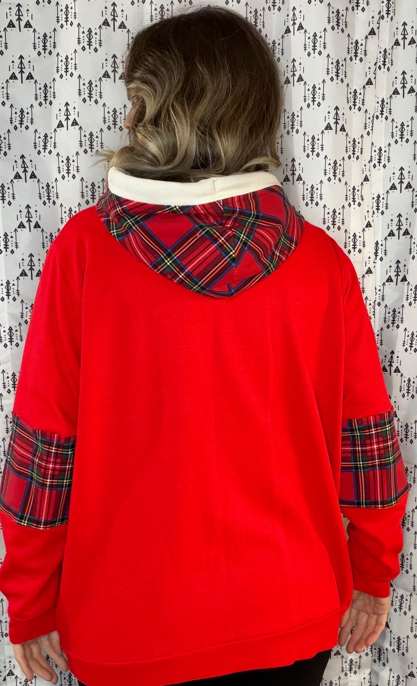 Red 80's Buffalo Football X-Mas Hoodie Size- Women's XL/2X