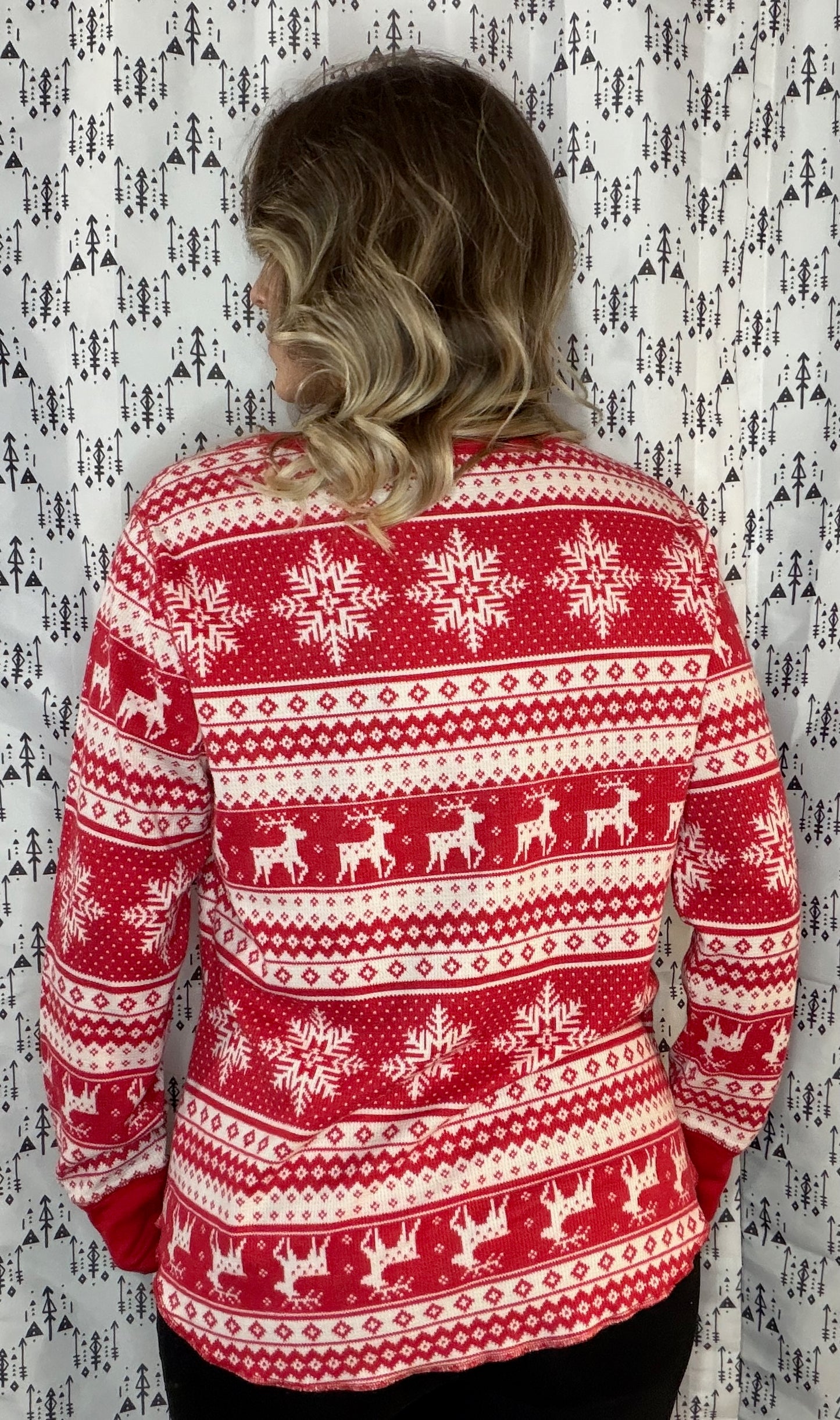 Holiday Red & White Buffalo Crewneck Size Women's- M/L