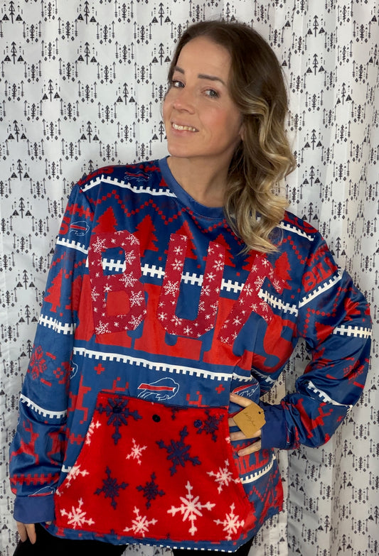 Holiday Buffalo Football Crewneck Size Unisex- Xl/2X