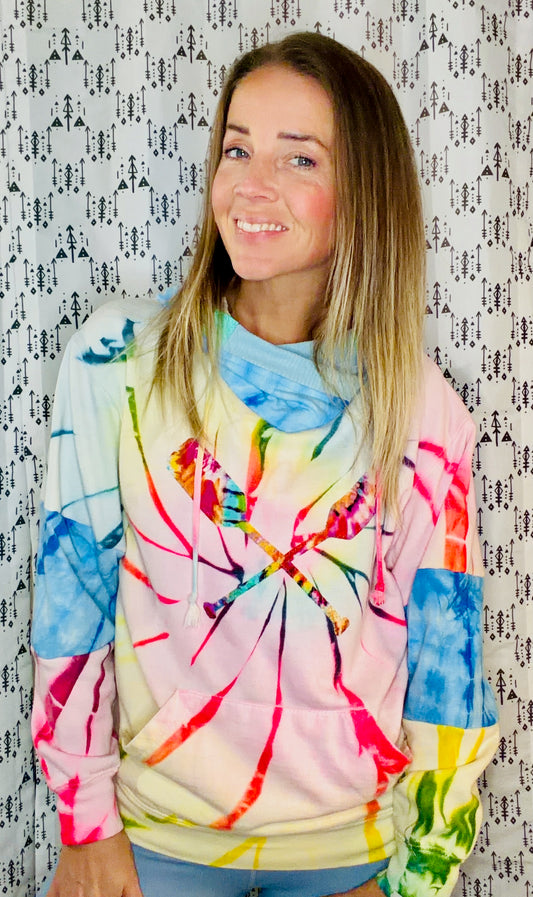 Tie Dye  Paddle Hoodie Size Women's-M/L