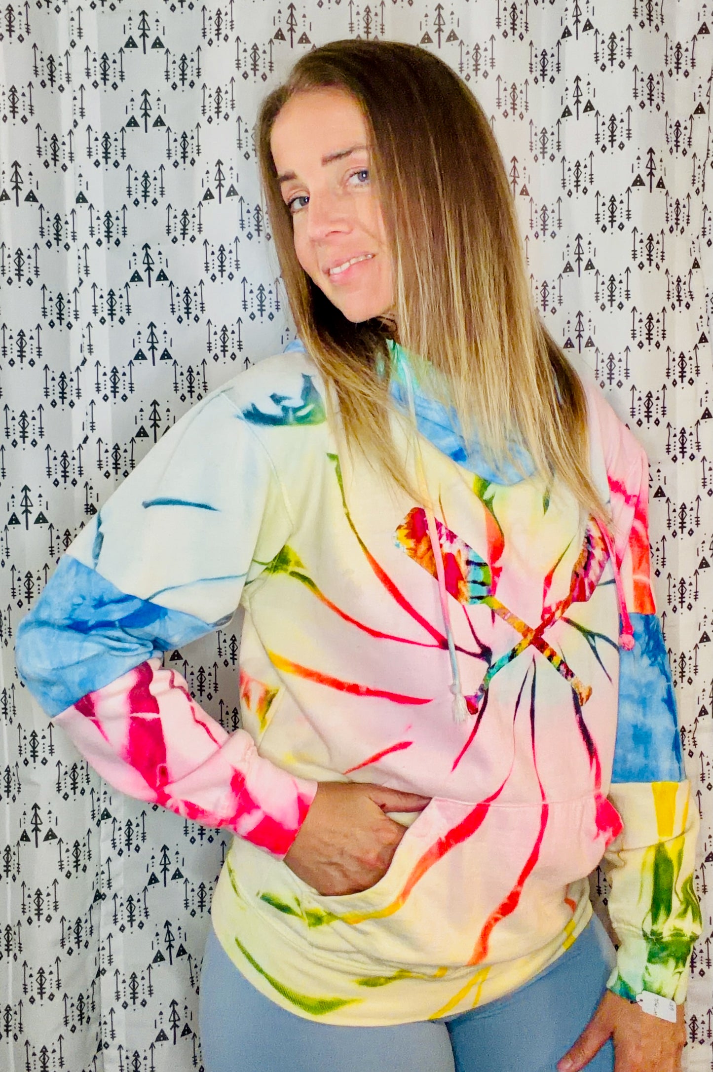 Tie Dye  Paddle Hoodie Size Women's-M/L