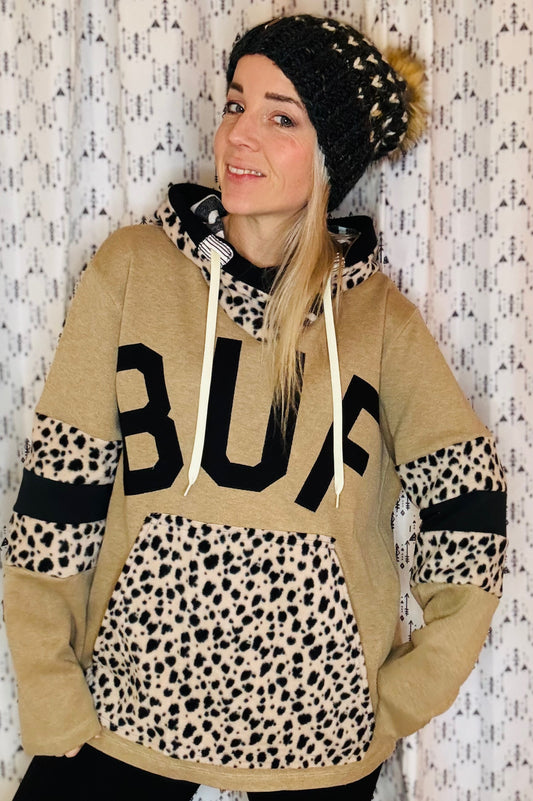 Cheetah Varsity BUF Hoodie Size- Women's XL/2X