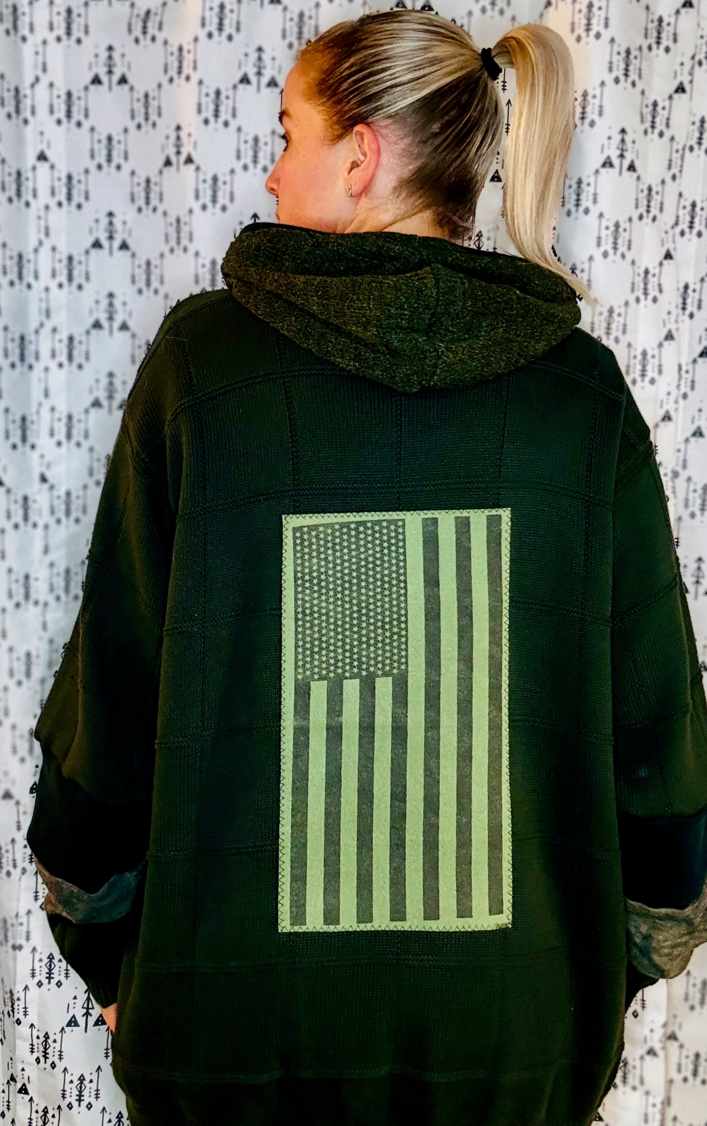 Green Salute to Service Sweater Hoodie Size- Unisex L/XL