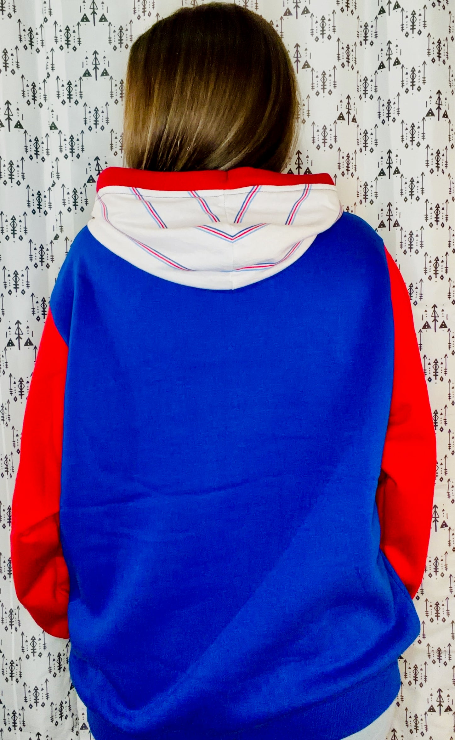 Blue Color-Block BUF Football Hoodie Size Unisex- L/XL
