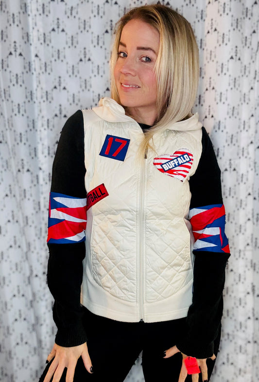 White Buffalo Football Jacket Size- Women's S/M