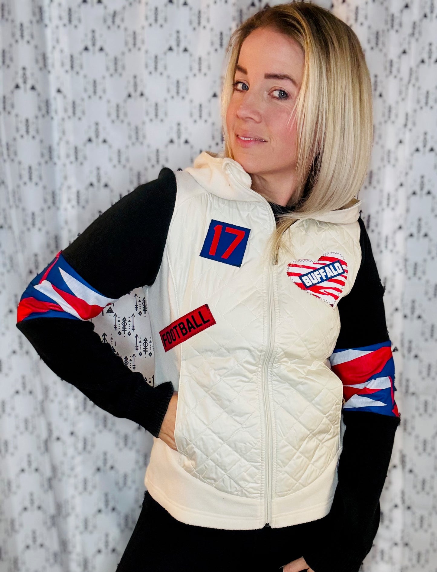 White Buffalo Football Jacket Size- Women's S/M